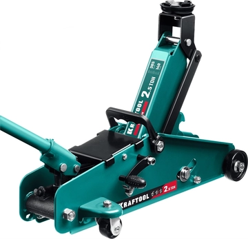 KRAFTOOL  S-PIN, 2.5 т, 140 - 385 мм, подкатной домкрат с увеличенным подъемом и фиксатором (43457-2.5) 43457-2.5