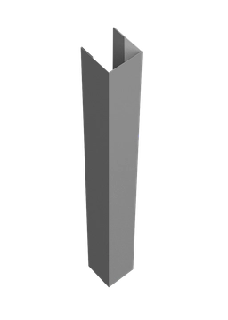 Стойка для забора жалюзи Техас Grand Line для монтажа с крепежным вкладышем 0,5 Сатин RAL 9006 бело-алюминиевый (1,8м) GL 634622