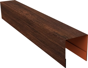 Планка боковая для забора из сайдинга Блок-хаус новый Grand Line 0,45 Принт Премиум Бразильская вишня темная Фреш TwinColor (3м) GL 764406