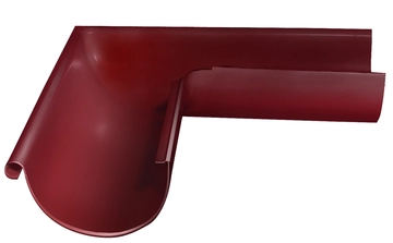 Угол желоба внешний Grand Line ПУ 90гр 125мм RAL 3005 красное вино GL 23445
