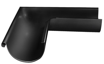 Угол желоба внешний Grand Line ПУ 90гр 125мм RAL 9005 черный GL 72817
