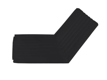 Колено трубы гофрированное боковое левое Vortex в2 76х102мм матовый RAL 9005 черный GL 729530