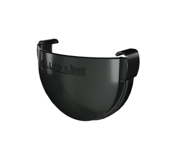 Заглушка желоба Дизайн 135 ПВХ Grand Line черный (RAL 9005) GL 458389
