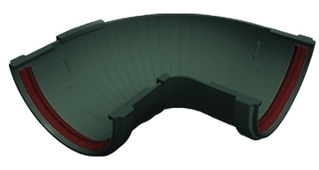 Угол желоба составной 90-150 град. Классика 120 ПВХ Grand Line зелёный (RAL 6005) GL 267533