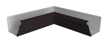 Угол желоба со сварным швом внутренний Vortex в2 матовый 130мм RAL 9005 черный GL 424065