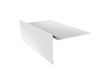 Планка ветровая для мягкой кровли простая 100х20х100 Grand Line 0,5 ПЭ с пленкой RAL 9003 сигнальный белый (3м) GL 750707