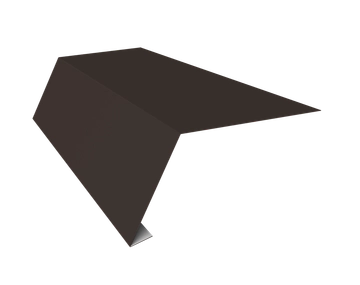 Планка карнизная для мягкой кровли 65х50 Фартук S1 карнизный Grand Line 0,5 Сатин матовый RR 32 темно-коричневый (2м) GL 654746