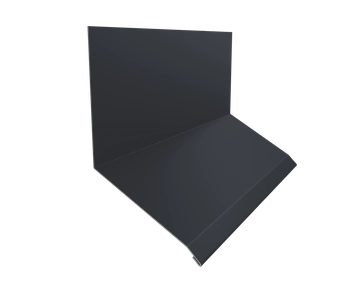 Планка примыкание верхнее к стене фальц 150х130х20 Grand Line 0,45 ПЭ с пленкой RAL 7024 мокрый асфальт (2м) GL 497674