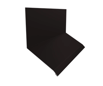 Планка примыкание верхнее к стене фальц 150х130х20 Grand Line 0,5 Сатин матовый RAL 9005 черный (3м) GL 497189