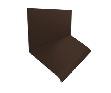 Планка примыкание верхнее к стене фальц 150х130х20 Grand Line 0,45 Drap ТХ двухсторонний RAL 8017 шоколад (2м) GL 709260