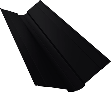 Планка ендовы верхней фигурной 100х100 Grand Line 0,5 Velur RAL 9005 черный (2м) GL 553330