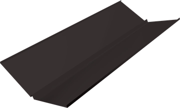 Планка ендовы нижней с компенсатором Grand Line 0,5 Velur RR 32 темно-коричневый (2м) GL 795548