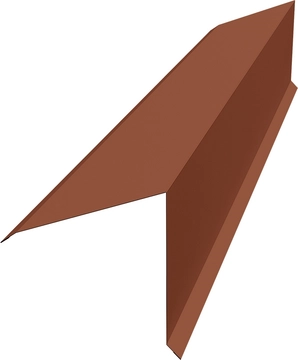 Планка конька односкатной кровли 160х160 Grand Line 0,45 Drap СТ RAL 8004 терракота (3м) GL 488582