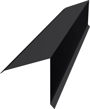 Планка конька односкатной кровли 160х160 Grand Line 0,5 Drap ТХ RAL 9005 черный (2м) GL 575006
