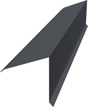 Планка конька односкатной кровли 160х160 Grand Line 0,5 ПЭ слим с пленкой RAL 7024 мокрый асфальт (3м) GL 767061