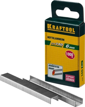 KRAFTOOL  тип 140 (G/11/57) 6 мм, 1000 шт, калибр 20GA, скобы для степлера (31680-06) 31680-06