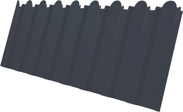 Профнастил С20B фигурный Grand Line 0,45 Drap TwinColor RAL 7024 мокрый асфальт GL 806503