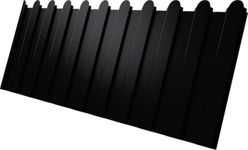 Профнастил С8A в02 фигурный Grand Line 0,5 PurLite матовый с пленкой RAL 9005 черный GL 794106