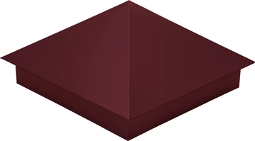 Колпак на столб 390х390мм 0,45 ПЭ с пленкой RAL 3005 красное вино GL 238921