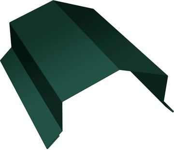 Парапетная крышка угольная 100мм Grand Line 0,45 ПЭ двухсторонний с пленкой RAL 6005 зеленый мох (3м) GL 642972