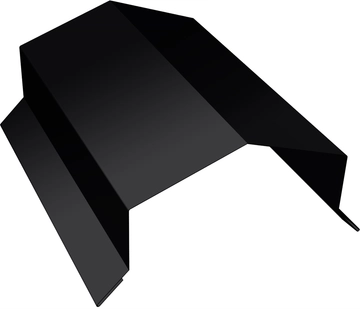 Парапетная крышка угольная 125мм Grand Line 0,45 ПЭ двухсторонний с пленкой RAL 9005 черный (2,5м) GL 644298