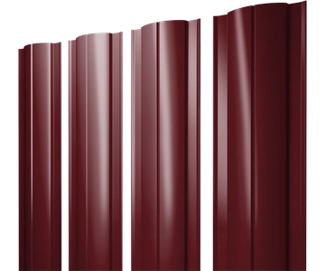 Штакетник Круглый с прямым резом Grand Line 0,45 Drap ТР RAL 3005 красное вино GL 699475