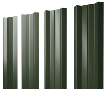 Штакетник М-образный A с прямым резом Grand Line 0,5 Сатин матовый ТХ RAL 6020 хромовая зелень GL 754628