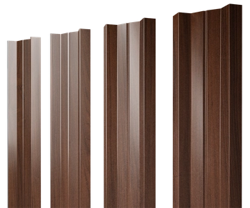 Штакетник М-образный A с прямым резом Grand Line 0,45 Принт Элит Шоколадное дерево TwinColor GL 266136