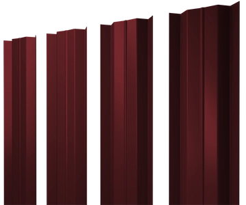Штакетник М-образный B с прямым резом Grand Line 0,45 ПЭ слим RAL 3005 красное вино GL 760546