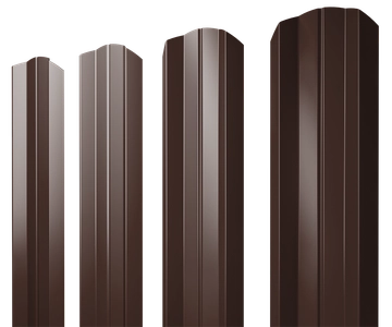 Штакетник М-образный A фигурный Grand Line 0,5 Сатин матовый ТХ RAL 8017 шоколад GL 735145