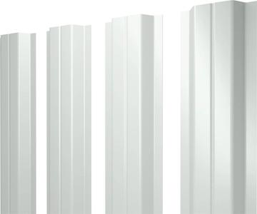 Штакетник П-образный A с прямым резом Grand Line 0,4 ПЭ RAL 9003 сигнальный белый GL 213500