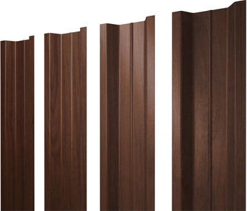 Штакетник П-образный B с прямым резом Grand Line 0,45 Принт Элит Шоколадное дерево TwinColor GL 280212