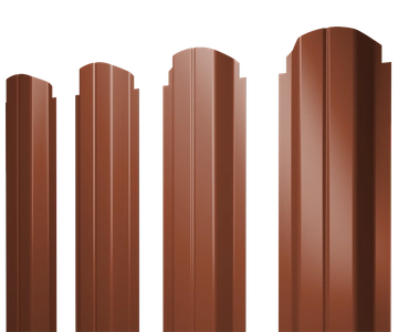Штакетник П-образный A фигурный Grand Line 0,5 Сатин матовый ТХ RAL 8004 терракота GL 586095