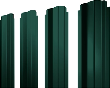 Штакетник П-образный B фигурный Grand Line 0,45 Drap RAL 6005 зеленый мох GL 735283