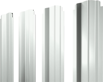 Штакетник П-образный B фигурный Grand Line 0,4 ПЭ RAL 9003 сигнальный белый GL 805510