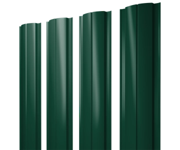 Штакетник Полукруглый Слим с прямым резом Grand Line 0,45 Drap RAL 6005 зеленый мох GL 256521