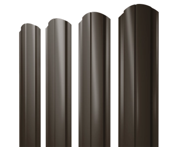 Штакетник Полукруглый Слим фигурный Grand Line 0,45 Drap ТХ двухсторонний RR 32 темно-коричневый GL 539009