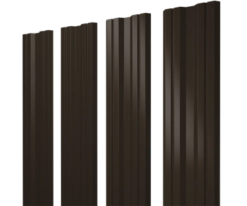 Штакетник Твин с прямым резом Grand Line 0,45 Drap ТР RR 32 темно-коричневый GL 699460