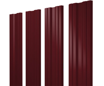 Штакетник Твин с прямым резом Grand Line 0,45 ПЭ слим RAL 3005 красное вино GL 769274