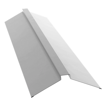 Планка конька плоского 150х40х150 Grand Line 0,45 ПЭ двухсторонний с пленкой RAL 9003 сигнальный белый (3м) GL 645776
