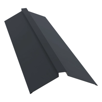Планка конька плоского 150х40х150 Grand Line 0,5 Rooftop Бархат RAL 7024 мокрый асфальт (3м) GL 487420