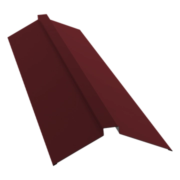 Планка конька плоского 150х40х150 Grand Line 0,5 Сатин с пленкой RAL 3005 красное вино (2м) GL 487659