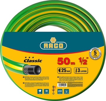 RACO  CLASSIC, 1/2″, 50 м, 25 атм, трёхслойный, армированный, поливочный шланг (40306-1/2-50) 40306-1/2-50_z01