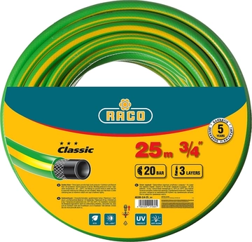 RACO  CLASSIC, 3/4″, 25 м, 20 атм, трёхслойный, армированный, поливочный шланг (40306-3/4-25) 40306-3/4-25_z01