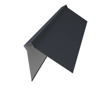 Планка конька плоского 220х50х220 Grand Line 0,4 ПЭ с пленкой RAL 7024 мокрый асфальт (3м) GL 590756
