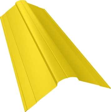 Планка конька фигурного 100х100 Grand Line 0,45 ПЭ с пленкой RAL 1018 цинково-желтый (2м) GL 610904