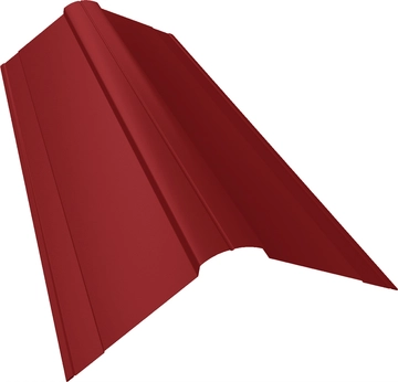 Планка конька фигурного 150х150 Grand Line 0,5 Сатин с пленкой RAL 3011 коричнево-красный (2м) GL 471624
