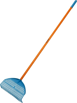 GRINDA  PL-22 FIBER, 450 х 40 х 1460 мм, 22 зубца, ударопрочный пластик, фибергласовый черенок, грабли веерные пластиковые, PROLine (421818) 421818