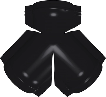Тройник Y малого конька полукруглого Grand Line 0,45 Drap с пленкой RAL 9005 черный GL 155821
