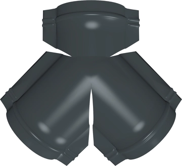 Тройник Y конька полукруглого Grand Line 0,5 Velur с пленкой RAL 7016 антрацитово-серый GL 552714